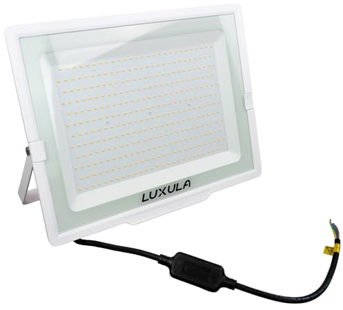 LUXULA LED Strahler Außen, 300W, 4000K Neutralweiß, 30000lm, IP65 wasserdicht, Außenstrahler Fluter, Aussenleuchte Scheinwerfer, LED Außenbeleuchtung für Garten, Einfahrt, Garage, Terrasse, Weiß