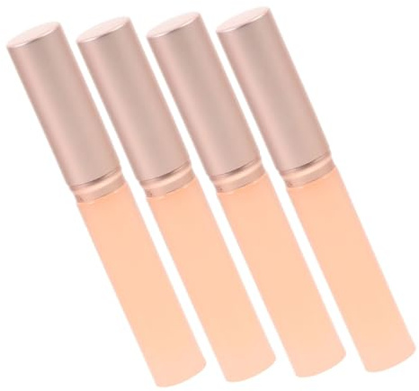 BAZEITFLOW 4 st läppborstar i silikon med lock plast läppstift applikator för kvinnor mjuka sminkborstar för läppglans concealer och konturering