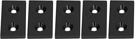Akozon 5Pcs 4080 Aluminum Profile End Caps - Alloy Metal Cover Plates for Linear Motion Parts, for Industrial Projects & CNC Machines (Black)