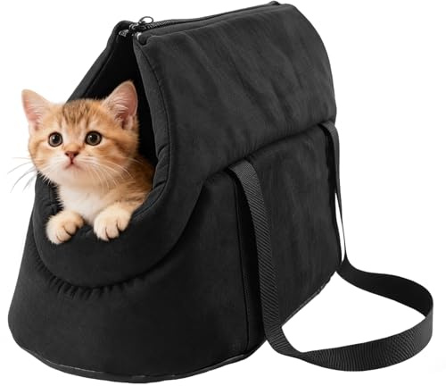 Trasportino Per Cani E Gatti, Zaino Trasportino Gatto, Borsa Da Viaggio Per Cani, Borsas Porta Cane, Marsupio, Borsa Ripiegabile Per Gatti Di Piccola Taglia Cuccioli, Nero
