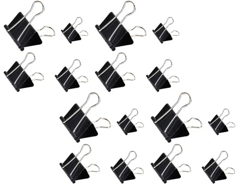 Mobestech 100 pezzi Clip Fermacarte in Metallo Nera Assortita per Ufficio Scuola e Journaling con Design Coda Lunga per Organizzazione Efficiente e Facile Accesso AI Documenti