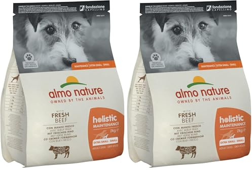 holistic dog adult small mangime secco gusto manzo, kg.2 (Confezione da 2)