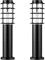 MiniSun | Pair of Modern IP44 Rated Outdoor Black Stainless Steel Bollard Lantern Light Posts | Outdoor Lights & Home/Garden Improvements Essential |