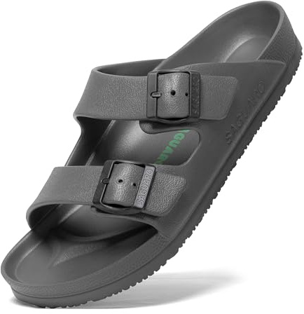 SAGUARO Pantofole de Spiaggia per Uomo Leggero Traspirante Ciabatte da Bagno Donna Antiscivolo Sandali Piscina Estate Casa Slippers, Clog Grigio Scuro 38