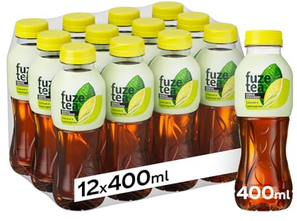 Fuze Tea, Bevanda Rinfrescante Analcolica di Té al Gusto Limone e Citronella, Senza Zuccheri - 1 Confezione da 12 Bottiglie da 400 ml
