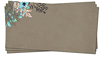 Presentou Brevpapper, tryckt på båda sidor, 120 gram papper, motivpapper, certifikatpapper, meny, kärleksbrev (blommor och brunt, 50 kuvert)