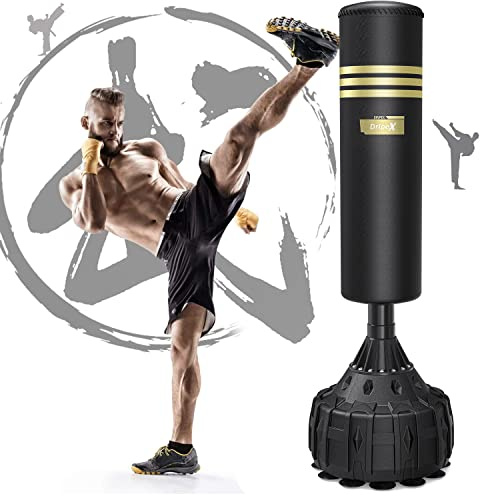 Dripex Sac de Frappe Boxe Adulte sur Pied 165 cm avec 19 ventouses