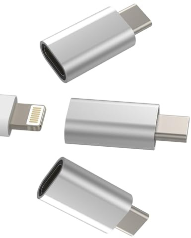 Lightning till USB C-adapter (Set om 3) iPhone Jack hona USBC hane laddningsuttag surfplatta omvandlare typ adapter mini Apple kabel, kompatibel med Huawei Xiaomi Redmi Google Samsung Galaxy