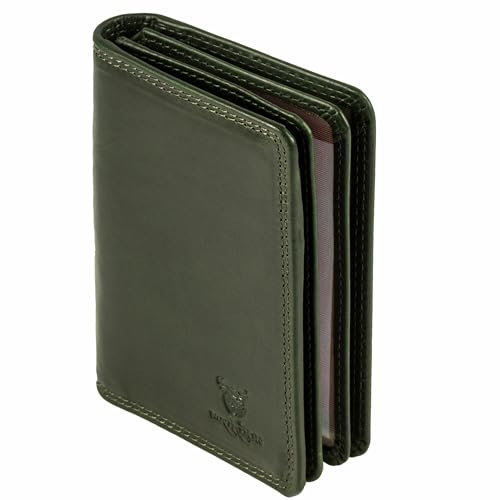 MATADOR Fahrzeugpapiere Hülle Leder #Porto mit edler Geschenk Box, Elegante Fahrzeugscheinhülle mit RFID Schutz, Luxus Scheckkartenhülle Mappe mit Fächern in Grün