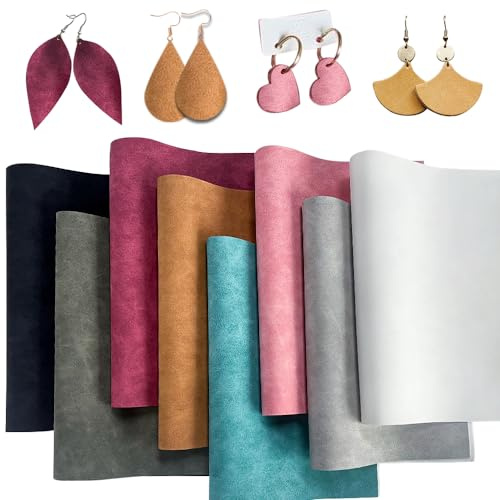 XHT 8 piezas 21 x 30 cm Piel sintética lisa y suave, imitación de ante, piel sintética para manualidades, costura, proyectos DIY