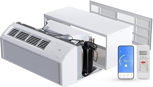 Cooper & Hunter 12,000 BTU PTAC Packaged Terminal Air Conditioner with Heat Pump & 3.5kW Electric Heater – R32 Refrigerant – Includes Smart Kit, Remote, Power Cord, Sleeve & Grille – AC/Heater