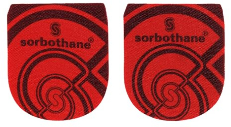 SORBOTHANE Unisex Heel, Boots, Runners, Walkers, Shock Absorbing Shoe Insert, Heel Pads for Football Boots Runners and Walkers, Size UK 3-5, Small, Red