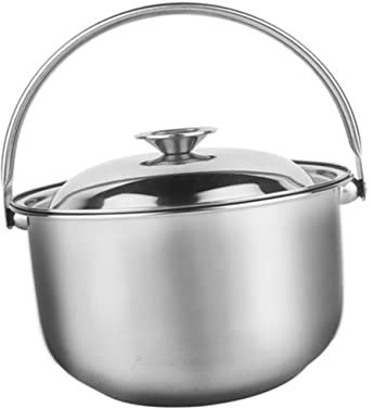 Generico Pentola in Acciaio Inossidabile con Pentola per Adatta Gas e Induzione Utensile con e Piatto per Uniforme