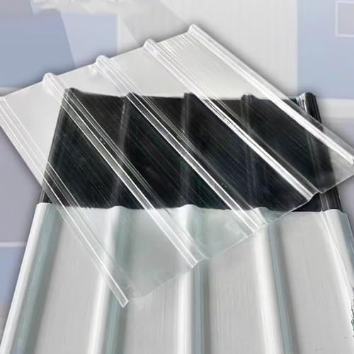 1,2 Mm Klares Dachplatten,1 Stück Wellplatte,Wetterfest/Uv-Beständig/Schlagfestigkeit Dachpaneele,Profilblech Trapezblech Dachblech,für Schuppen,Carports,Gewächshausplatte (0.9x0.5m/35x20in)