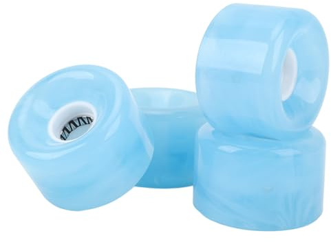 Asixxsix Roues de Skateboard, 52 Mm 78A, Roues de Skateboard à Rebond élevé avec Roulements, Roues de Skateboard de Rue, Skateboards Tricks Cruiser, Glisse Rapide et Brillante, Lot de 4