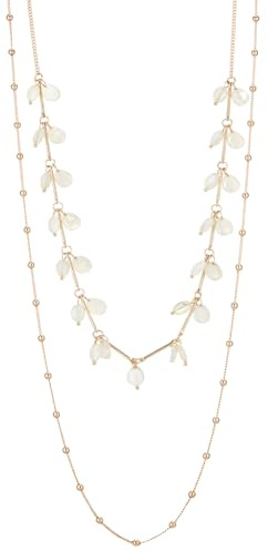 BULINLIN Layered Long Necklaces for Women Long Beaded Chain Necklace CostumeJewelry Mothers Day Gifts for Mom(White)