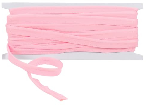 Kvartsman bomullspassband, 10 m × 10 mm brett snedband sömband band band för gör-det-själv hantverk flaggirlang skräddare förkläde hantverk sömnad, ljusrosa