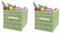 Cube Storage Box 27x27x28cm - Foldable Storage Box with Handles Storage Cubes for Home, Office & Nursery Organisation (Light Green) (2)