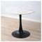 Moderner Bistrotisch aus Marmor, 60/70/80 cm, runder Esstisch mit Metallfuß, 4-Sitzer, Küchentisch für Esszimmer oder Couchtisch (60 cm, weiß)