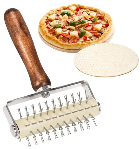 Rullo per Pasticceria e Reticolo, Perforatore per Pizza Rullo Bucasfoglia per Pasta in Acciaio Inossidabile Strumento Della Cottura Della Cucina, Impedisce All'impasto di Formare Vesciche