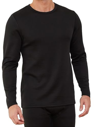 The Essentials Wardrobe 1PK Mens TEW Long Sleeved Thermal Top - Black - X Large