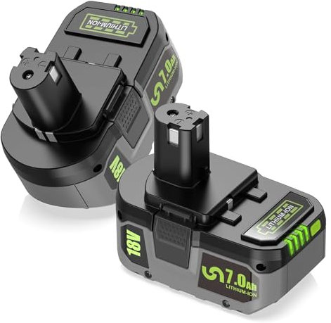 2X 18V 7Ah Batterie de Remplacement pour Ryobi Batterie ONEPLUS RB18L50 RB18L40 RB18L25 RB18L20 RB18L15 RB1840X RB1825C P108 P107 P105 P104 P103 P102 P122