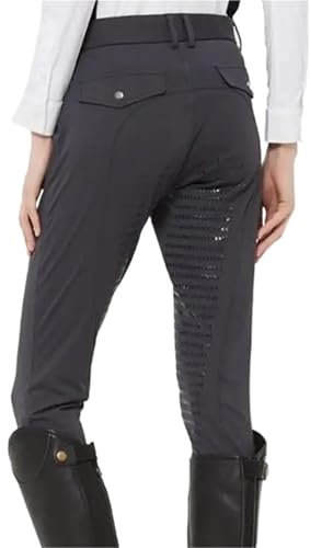 Generisch Sports Damen Reitleggings Reiten Hosen Männer REIT Reithose Frühling Sommer Kleidung Reiten Voll Silikon Hose FüR Reitsport Pferdetraining(Gray,28)