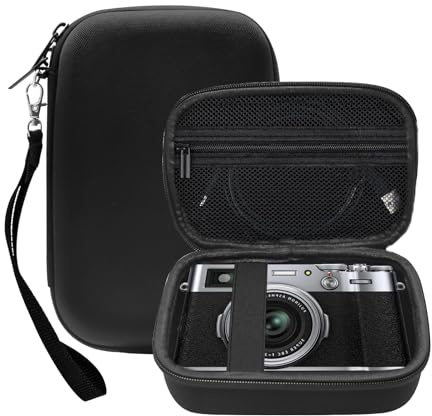 Veftsvy Sac de Transport pour Fujifilm X100V/X100VI/X100F/X100S, Robuste, résistant aux Chocs, avec dragonne, Protection Anti-Rayures pour Appareil Photo numérique (étui Uniquement) (Black)