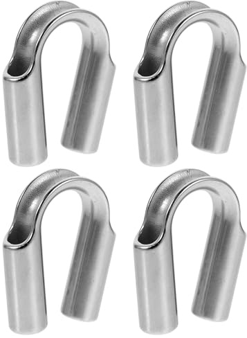 Garneck 4 pezzi Ditale in Acciaio Inox per Cavo Metallico Anello di Protezione per Fune Collari Resistenti per Cavi e Funi Alta Capacità di Carico e Facile Installazione