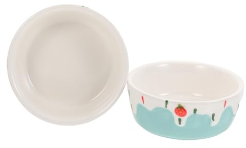 VILLCASE Ciotole in Ceramica per Piccoli Animali 2 Pezzi Design Profondo Antischizzo Antiribaltamento per Ricci, Criceti e Conigli