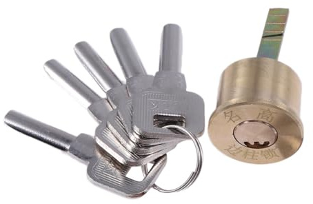 Ipetboom Cilindro de Seguridad para Puerta Exterior Macizo con Aro Decorativo Placa de Montaje Tornillos y Llaves para Garaje y Puertas Principales Color Color Aleatorio Varios estilos