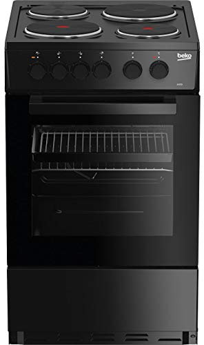 Beko AS530K 50cm Electric Cooker with Solid Plate Hob - Black