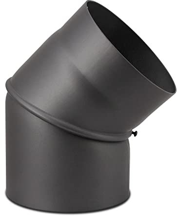 LANZZAS Ofenrohr Bogen 0° - 45° verstellbar - Durchmesser Ø 180 mm - Farbe: gussgrau | Rauchrohr Abgasrohr Kaminrohr Knie