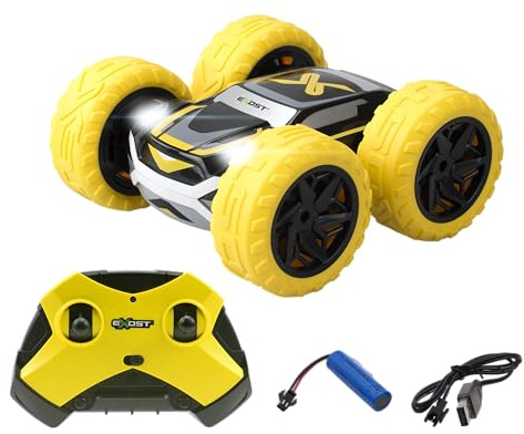 Silverlit – Exost All-Terrain Ferngesteuertes Auto 360 Cross Gelb – Batterie inklusive – Fahren auf 2 Seiten bei 360° + LED-Scheinwerfer – Geschwindigkeit: 12 km/h – Spielzeug für Kinder ab 5 Jahren
