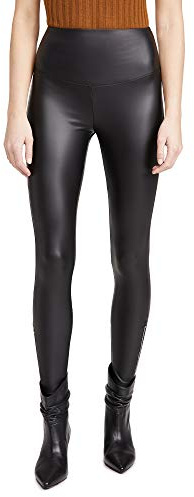 Yummie womens Faux Leather Shaping Legging Hosiery, Black, Small US