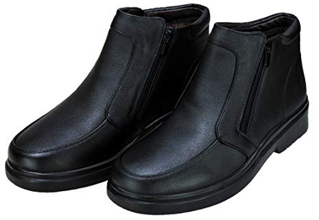 Evoga Scarpe stivaletti uomo nero casual invernali calzature con pelliccia (43, Nero)