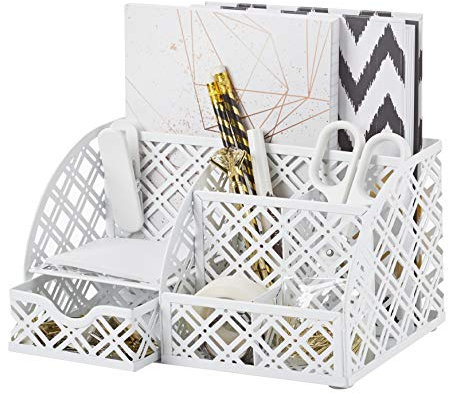 EXERZ Tisch-Organizer/Schreibtisch Organisator/Schreibtisch Tidy/Stifthalter/Multifunktions - Metall, Schublade, Zettehalter, Stifteköcher EX348-F7