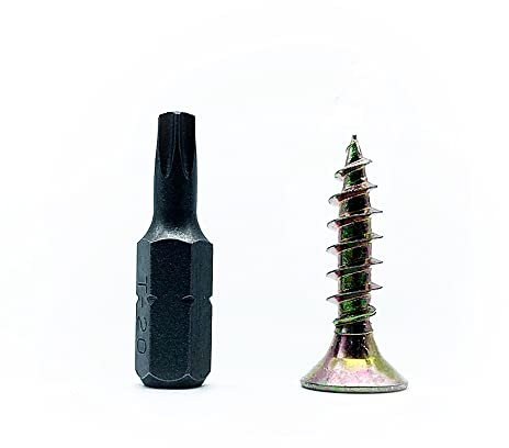 DOJA Barcelona | Spanplattenschrauben mit Torx Bit | 100 Holzschrauben Senkkopf 4x20mm + 1 T20 | Holzbauschraube Stahl Verzinkt | Senkkopfschrauben Vollgewinde+Spitze | Spannplattenschrauben Flachkopf