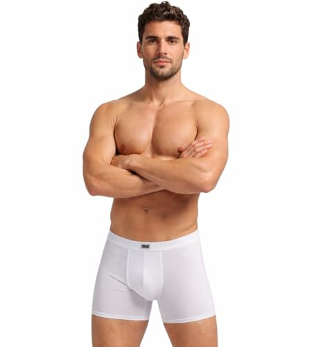 Intimitaly Boxer Uomo Cotone 100% (Pacco da 6) Set di Mutande da Uomo Cotone Bianche e Colorate Intimo Underwear IRBU006 (L, Bianco)
