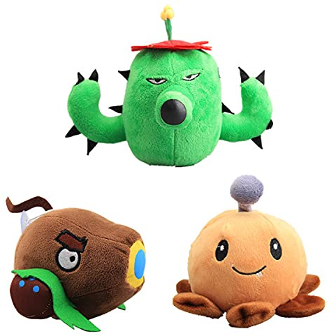 Laruokivi 3pcs Cactus & Cocco Cannone & Miniera di Patate Giocattoli di Peluche Set Piante Frutta Morbido Farcito Bambola Regalo