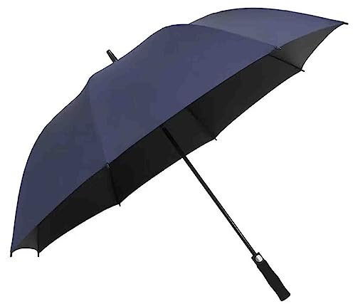 PRUJOY 52-Zoll-Golfschirm mit automatischer Öffnung, extra groß, übergroß, belüftet, Winddicht, wasserdicht, Stockschirm für Herren (Blue 47inch)