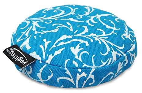 Yogishop Klangschalenkissen rund - Vintage - Cotton, Ø 10 cm 10 x 10 x 3.8 cm, türkis