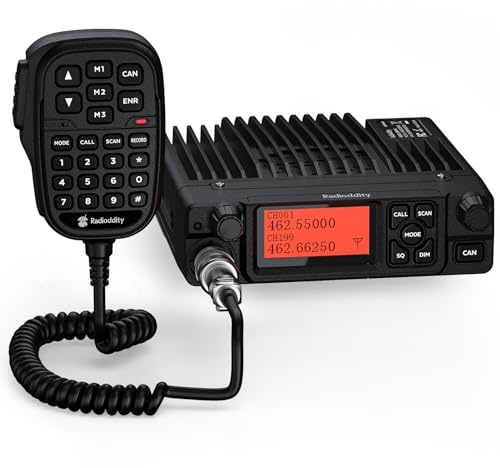 Radioddity DB40-G GMRS Mobile Radio, 40W Long Range Repeater-Capable Two Way Radio with Dual Display, VOX, 169 Channels, UHF RX, for Off-Road, Vehicle Communication