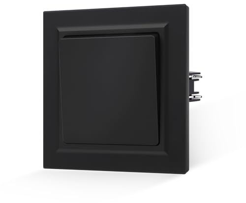 JIMEIDA Lichtschalter Schwarz Kippschalter Glattes Hautgefühl mit Steckklemme 1 Fach 1 Weg Unterputz Taste Schalter Wandschalter 10 Amp,250 V