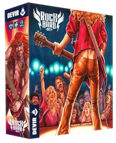 DEVIR - Rock Hard : 1977 - Jeu de Collection et de Placement des Travailleurs - Jeu Familial pour Adultes et Adolescents Plus âgés, pour 2 à 5 Joueurs, à partir de 14 Ans