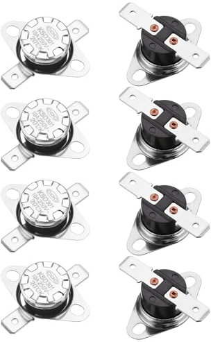 QUARKZMAN 8 Stück KSD301 Thermoschalter 20°C Normalerweise Öffner 250V 10A Thermostat Snap-Disc Temperaturschalter für Mikrowellen, Backöfen, Kaffeemaschinen, Bakelit-Material