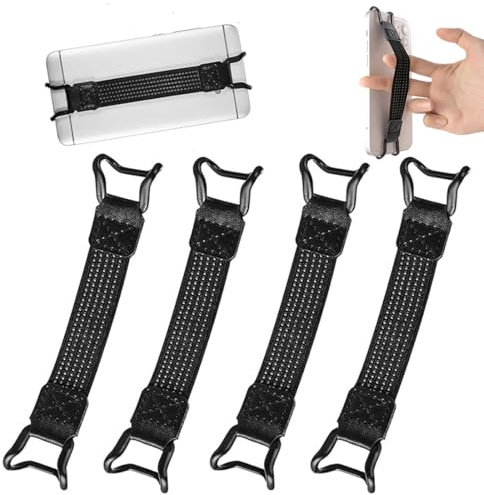 Kindle Correa de Mano para 6-8 Kindle eReaders Fire Tableta - Kindle/Kobo/Voyaga/Lenovo/Sony Kindle E-Book Tableta, Alta Elasticidad Ligera Versátil Correa de Mano Agarre de Dedo 2-Piezas, Negro (4)