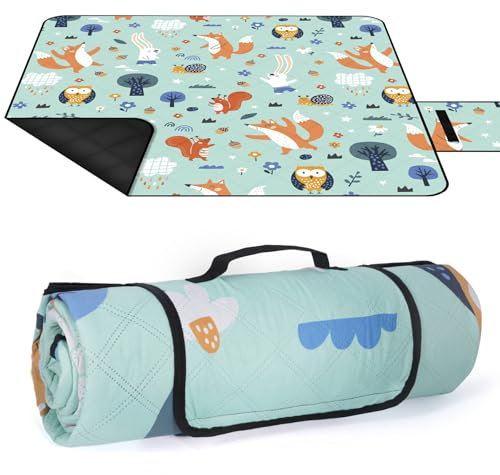 GLOSKIN Picknickdecke, 200 × 200 cm Strandmatte, Tragbare Picknickdecke Wasserdicht, Feuchtigkeitsdichte Campingdecke im Freien, Waschbare,Geeignet für Picknick, Outdoor, Barbecue, Travel Campingdecke