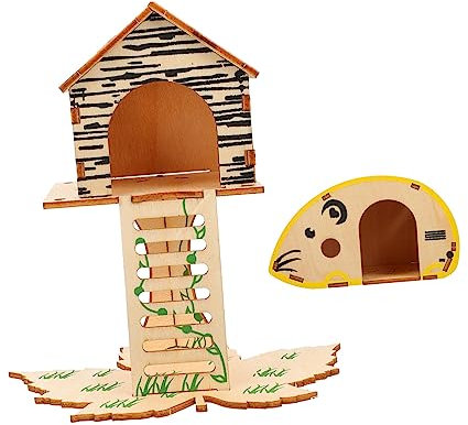 COLLBATH Maison De Jeu pour Hamsters Et Rats en Bois Naturel pour L'agilité