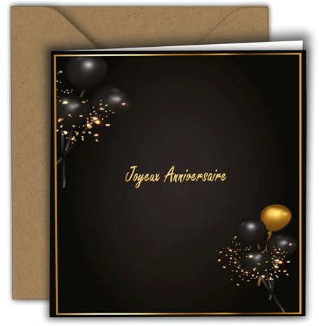 Edition Colibri Carte de vœux d'anniversaire avec enveloppe, carte Happy Birthday, carte d'anniversaire pour homme et femme, A6, élégant